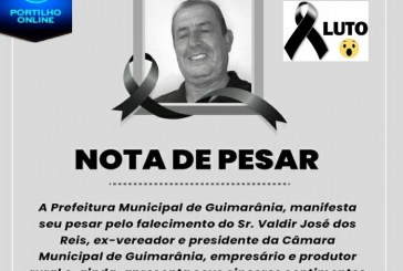 👉😪😭🕯⚰😱NOTA DE PESAR!!!! Tio do Prefeito reeleito de Guimarânia Adílio Alex e ex- Vereador Valdir José dos reis morre.