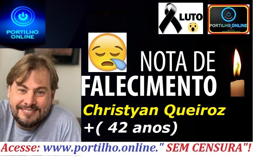 👉😱🌡💉⚰🕯😭NOTA FALECIMENTO DE PESAR!!!Descanse em paz Christyan Queiroz 😢