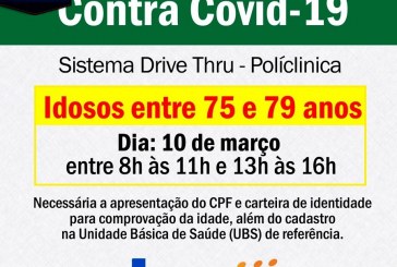 👉👊💉💉💉💉💉 VACINAÇÃO!!! IDADE ENTRE 75 Á 79 ANOS!!!!Prefeitura segue com sistema de drive-thru para vacinação …