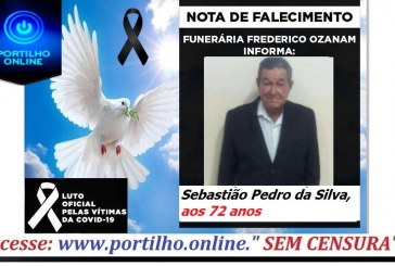 👉😔⚰🕯😪👉😱😭😪⚰🕯😪NOTA DE FALECIMENTO…Faleceu o Sr. de Sebastião Pedro da Silva, aos 72 anos… FUNERÁRIA FREDERICO OZANAM INFORMA…