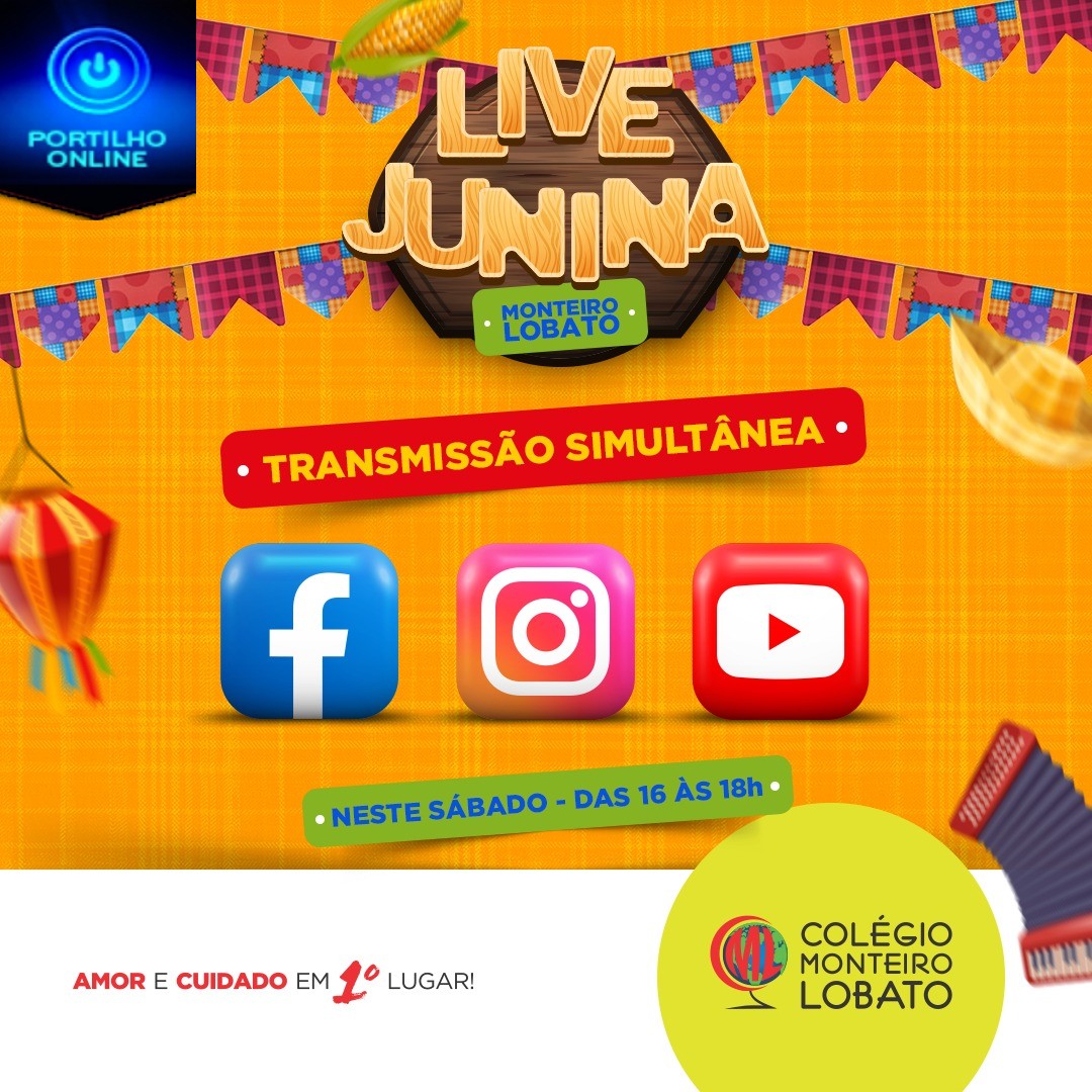 Live Junina 👉👏🙌👍#Colégio Monteiro Lobato ⁣⁣⁣ #Amor ECuidado Em Primeiro Lugar…