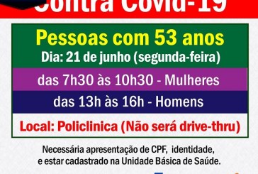 👉💉💉💉💉💉🌡🤧😷👍 VACINAÇÃO PARA HOMENS E MULHERES DE 53 ANOS. NÃO SERÁ DRIVE THRU, VAI SER “A PÉ THRU” NA POLICLINICA.