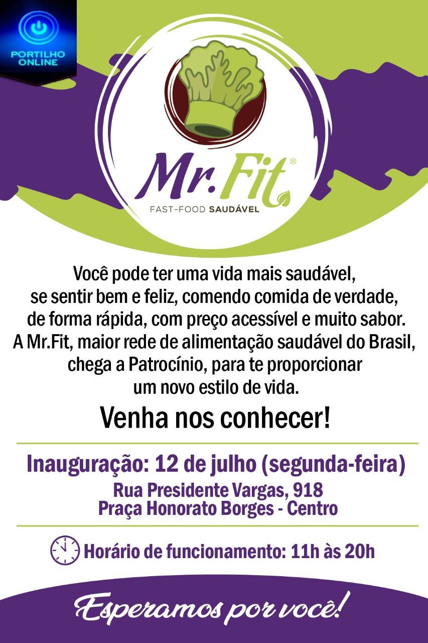 👉👍👏🍴🍽👏INAUGURA NESTA SEGUNDA FEIRA, DIA 12/07/2021 O Mr. Fit. na Praça Honorato Borges.