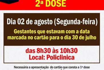 💉💉💉💉💉🌡🤧😷👍 VACINAÇÃO, DIA, 02/08/2021 PARA  MULHERES  GESTANTES NA POLICLINICA. E VACINAÇÃO SEGUNDA DOSE DRIVE THRU NO ESPAÇO CULTURAL!!