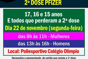 💉💉💉💉💉🌡🤧😷👍 VACINAÇÃO PARA HOMENS E MULHERES SEGUNDA DOSE PARA ADOLESCENTES IDADE DE 15, 16 e 17  ANOS LOCAL: POLIESPORTIVO DO OLÍMPIO.