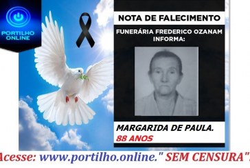 👉😔⚰🕯😪👉😱😭😪⚰🕯😪 NOTA DE FALECIMENTO. Faleceu a Sra. MARGARIDA DE PAULA. 88 ANOS… INFORMOU A FUNERÁRIA FREDERICO OZANAM…