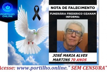 👉😔⚰🕯😪👉😱😭😪⚰🕯😪 NOTA DE FALECIMENTO. Faleceu JOSÉ MARIA ALVES MARTINS 70 ANOS… INFORMOU A FUNERÁRIA FREDERICO OZANAM…