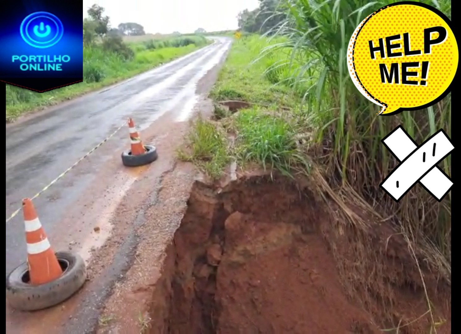 👉👎🚜🤔😠😱🚜👆🚨Boa tarde Portilho  Aqui na saída de Guimarânia para cruzeiro devido as fortes chuvas a rodovia está esbarracando.