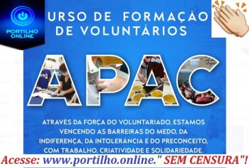 👉👍🙌👊👏👏👏👏A Apac de Patrocínio abre inscrições para o Curso de Voluntários para 2022