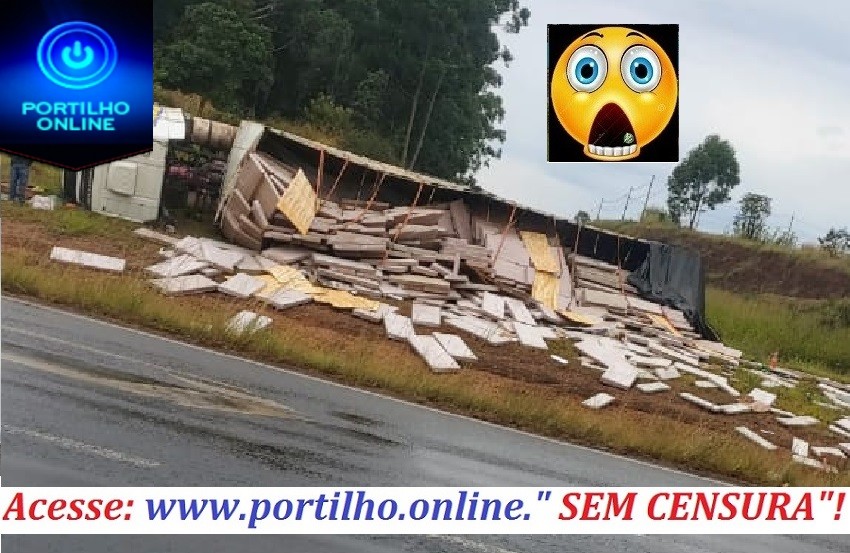  👉😮🤛😳😱🚒🚑🚓🔎🚨🤔😮CARRETA TOMBA NA BR-365 NO TREVO DE ACESSO AOS BAIRRO NAÇÕES. TREVO DA MG 230