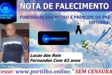 ⚰🕯😪👉😱😭😪⚰🕯😪 NOTA DE FALECIMENTO… Faleceu hoje em Patrocínio Lucas dos Reis Fernandes Com 62 anos … FUNERÁRIA SÃO PEDRO E VELÓRIO PRÍNCIPE DA PAZ INFORMA….