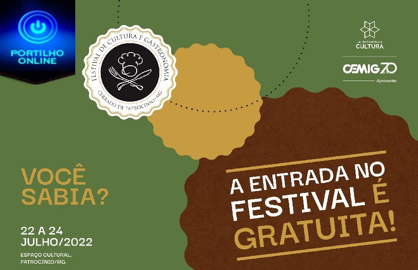 ➡👉👍👏👀ENTRADA FRANCA: 6º Festival de Cultura e Gastronomia de Patrocínio não terá cobrança de ingressos