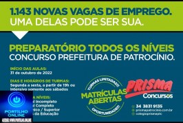 👉😳🔎✍🤙👏👍👏👏👏ATENÇÃO COLÉGIO PRISMA INFORMA….Concurso Prefeitura de Patrocínio; prepare-se com o Prisma.