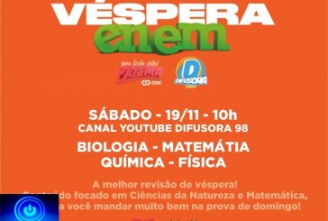 👉✍🤙👍👏👏👏👏👏*Colégio Prisma e Rádio Difusora realizam neste sábado (19), o Aulão de Véspera Enem 2022, com as disciplinas de Ciências da Natureza e Matemática.*