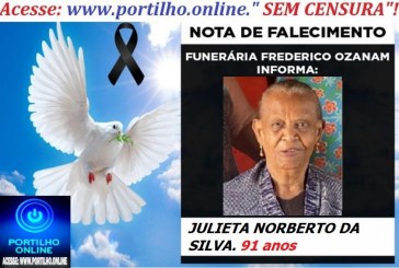 👉 LUTO!!! ⚰🕯😔😪⚰🕯😪👉😱😭😪⚰🕯😪 NOTA DE FALECIMENTO … Faleceu em Patrocínio-MG a Sr.ª JULIETA NORBERTO DA SILVA. 91 ANOS… FUNERÁRIA FREDERICO OZANAM INFORMA…