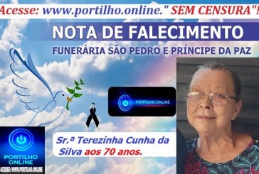 👉 LUTO!!! ⚰🕯😔😪⚰🕯😪👉😱😭😪⚰🕯😪 NOTA DE FALECIMENTO …Faleceu em Patrocínio-MG a Sr.ª Terezinha Cunha da Silva aos 70 anos.… A FUNERÁRIA SÃO PEDRO E VELÓRIO PRÍNCIPE DA PAZ INFORMA…