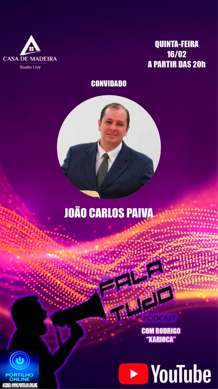 👉📢🔛🔜🤔🧐🙏🙌O ENTREVISTADO DE HOJE NO PODCAST   ” FALA TUDO” É O PASTOR  JOÃO CARLOS PAIVA.