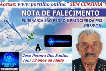 👉 LUTO!!! ⚰🕯😔🎥👀😪⚰🕯😪👉😱😭😪⚰🕯😪 NOTA DE FALECIMENTO …Faleceu hoje em Patrocínio Jose Pereira Dos Santos com 73 anos de idade… A FUNERÁRIA SÃO PEDRO E VELÓRIO PRÍNCIPE DA PAZ INFORMA…