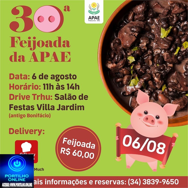 👉📢🤝👍👏👏👏🍖🐷🐽🐖ATO DE AMOR…Vem ai… 30ª Feijoada da APE- de Patrocinio, dia 06/08/2023.