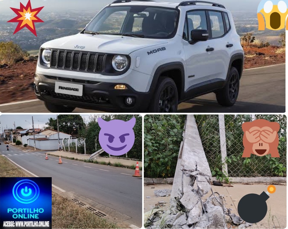 👉💥🚒🚓🚨🕵🔍🚔🤔🙄🚙 QUEM ESTAVA ” TOCANDO O Jeep Renegade de côr branca ou cinza” que derrubou um poste de energia???