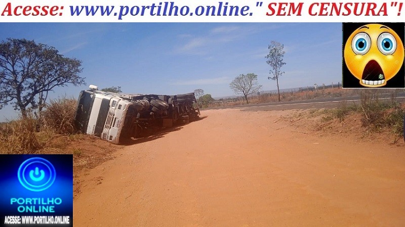 👉🧐😱🚨🚓🥁🚒🚑👀👉🔍Acidente: Carreta carregada de ração para peixes tomba na entrada das Chácaras Havai!