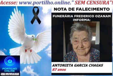 👉 LUTO!!! ⚰🕯😔😪⚰🕯😪👉😱😭 😪⚰🕯😪 NOTA DE FALECIMENTO … Faleceu…ANTONIETA GARCIA CHAGAS 87 anos… FUNERÁRIA FREDERICO OZANAM INFORMA…