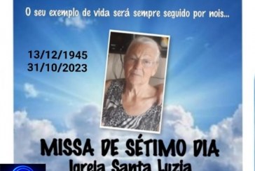 MISSAS DE 7 (sétimo)👉🙌😪⚰🕯🙏 As famílias de da Sra. Luzia  Maria Santos Silva, convidam a todos para a celebração da Missa de Sétimo dia por intenção de suas boníssima alma, agradece sensibilizada as manifestações de pesar recebidas … FUNERÁRIA FREDERICO OZANAM INFORMA…