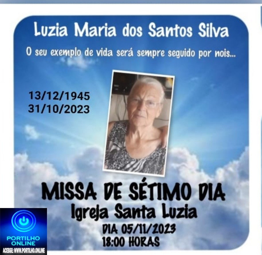 MISSAS DE 7 (sétimo)👉🙌😪⚰🕯🙏 As famílias de da Sra. Luzia  Maria Santos Silva, convidam a todos para a celebração da Missa de Sétimo dia por intenção de suas boníssima alma, agradece sensibilizada as manifestações de pesar recebidas … FUNERÁRIA FREDERICO OZANAM INFORMA…