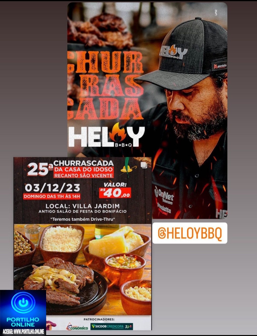 📢👉👍🤝👏🍗🍖Churrascada da Casa do Idoso, dia 03/12/23 venham participar, venda de ingressos