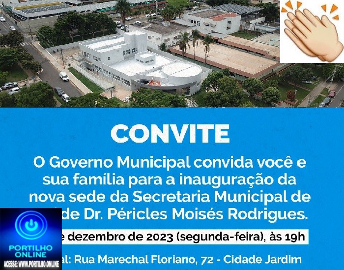 👉✍🤜👍🤛👏🙌💉💊🌡Nova sede da Secretaria Municipal de Saúde será inaugurada hoje às 11 Dezembro 2023