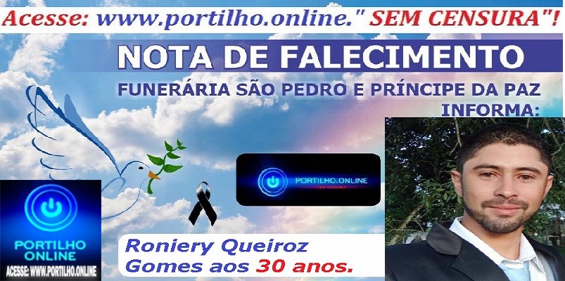 LUTO!!!🕯 ( Vitima de acidente de moto)😪👉😱😭😪⚰🕯😪 NOTA DE FALECIMENTO … Faleceu hoje em Patrocinio O JOVEM Roniery Queiroz Gomes aos 30 anos. .… A FUNERÁRIA SÃO PEDRO E VELÓRIO PRÍNCIPE DA PAZ INFORMA”