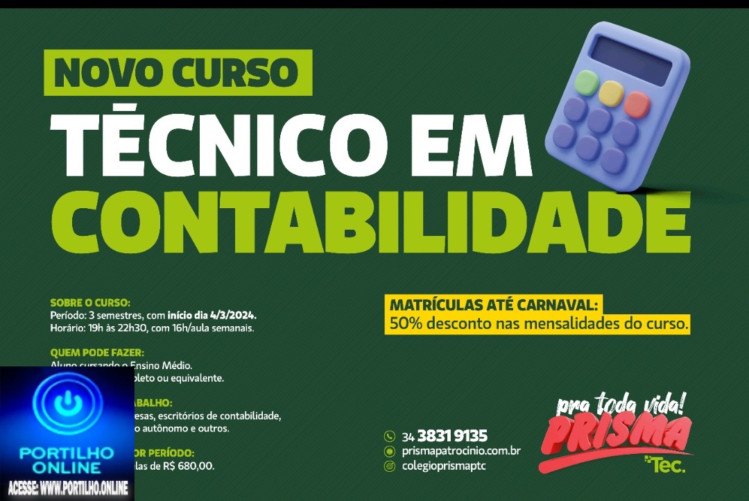 👉📢✍📐👀📏📍📐Novo curso Prisma: Técnico em Contabilidade começa em março.