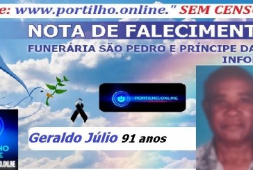 LUTO!!!🕯😪👉😱😭😪⚰🕯😪 NOTA DE FALECIMENTO …Faleceu hoje em Patrocínio  o Sr.º Geraldo Júlio aos 91 anos… A FUNERÁRIA SÃO PEDRO E VELÓRIO PRÍNCIPE DA PAZ INFORMA