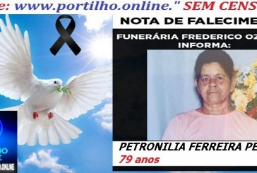 👉 ⚰🕯😔😪⚰🕯😪👉😱😭 😪⚰🕯😪 NOTA DE FALECIMENTO… A Sra:  PETRONILIA FERREIRA PEREIRA  79 anos… FUNERÁRIA FREDERICO OZANAM INFORMA…