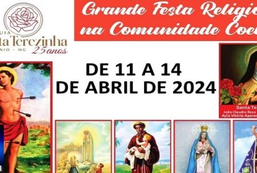 👉✍📢👍🙌🤝👏👏👏🎊🎉🎀GRANDOIOSA FESTA RELIGIOSA NA COMUNIDADE DE COELHOS. DE 11 A 14 DE ABRIL