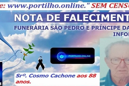 👉📢😪👉😱😭😪⚰🕯😪 NOTA DE FALECIMENTO … Faleceu em Patrocínio-MG o Srº. Cosmo Cachone aos 88 anos…. A  FUNERÁRIA SAO PEDRO E PRÍNCIPE DA 🕊PAZ🕊 🕊 INFORMA…