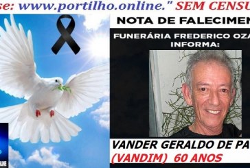 👉⚰🕯😔😪⚰🕯😪👉😱😭 😪⚰🕯😪 NOTA DE FALECIMENTO… VANDER GERALDO DE PAULA (VANDIM)  60 ANOS FREDERICO OZANAM INFORMA…