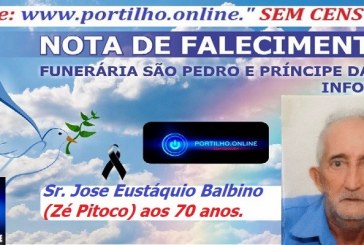 👉📢😪👉😱😭😪⚰🕯😪 NOTA DE FALECIMENTO …Faleceu em Patrocínio-MG o Sr. Jose Eustáquio Balbino (Zé Pitoco) aos 70 anos.. A  FUNERÁRIA SAO PEDRO E PRÍNCIPE DA 🕊PAZ🕊 🕊 INFORMA.