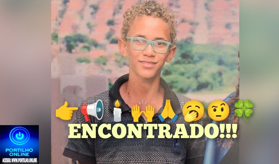 👉📢🕯🙌🙏🥱🤨🍀 ENCONTRADO!!! Carlos Graciano Cabral, 14 anos