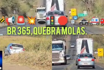 👉🚧📢🚨👿💩👺👹💥🕳🚦🛑🚏🚓🚑🚒 CUIDADO MOTORISTAS QUEBRA MOLAS NA BR 365, PRÓXIMO AO TREVO DO FRIGORÍFICO DOURADOS