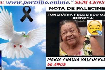 👉⚰🕯😔😪⚰🕯😪👉😱😭 😪⚰🕯😪 NOTA DE FALECIMENTO…. Faleceu a Sra. MARIA ABADIA VALADARES 66 ANOS… FREDERICO OZANAM INFORMA…