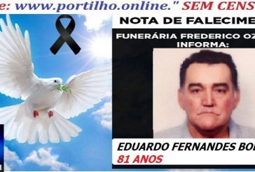 👉⚰🕯😔😪⚰🕯😪👉😱😭 😪⚰🕯😪 NOTA DE FALECIMENTO…. Faleceu o Sr. EDUARDO FERNANDES BORGES  81 ANOS …FREDERICO OZANAM INFORMA…