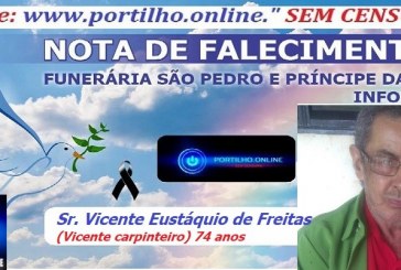 👉📢😪👉😱😭😪⚰🕯😪 NOTA DE FALECIMENTO …Faleceu Neste domingo em Patrocínio, o Sr. Vicente Eustáquio de Freitas (Vicente carpinteiro) com 74 anos…. A  FUNERÁRIA SAO PEDRO E PRÍNCIPE DA 🕊PAZ🕊 🕊 INFORMA.