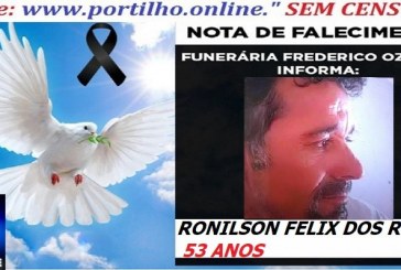 👉⚰🕯😔😪⚰🕯😪👉😱😭 😪⚰🕯😪 NOTA DE FALECIMENTO…. Faleceu Sr. RONILSON FELIX DOS REIS  53 ANOS … FREDERICO OZANAM INFORMA…