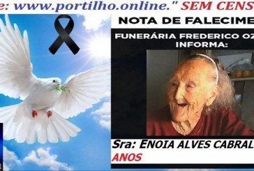 👉⚰🕯😔😪⚰🕯😪👉😱😭 😪⚰🕯😪 NOTA DE FALECIMENTO…. Faleceu a Sra: ENOIA ALVES CABRAL 97 ANOS… FREDERICO OZANAM INFORMA…