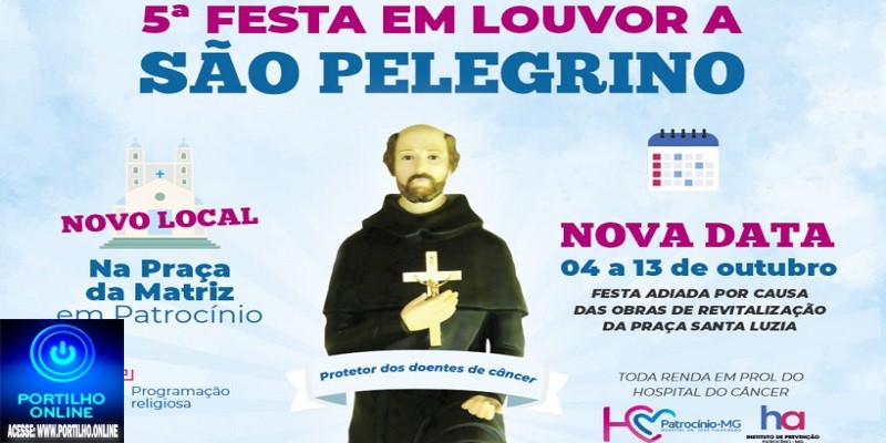 👉🙌🎉🎊🎹👏👍🙏Barraquinha de São Pelegrino em prol do HC Patrocínio vai acontecer na Praça da Matriz de 4 e 13 de outubro