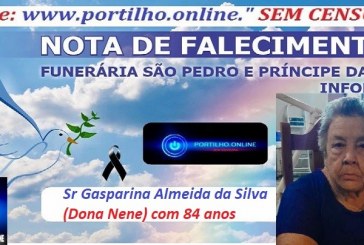 👉LUTO…⚰😔🕯😪😭 FUNERÁRIA SAO PEDRO E PRÍNCIPE DA PAZ  INFORMA… NOTA DE FALECIMENTO E CONVITE…Faleceu hoje em Patrocínio mg, a Sra. Gasparina Almeida da Silva (Dona Nene) com 84 anos…