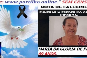 👉⚰🕯😔😪⚰🕯😪👉😱😭 😪⚰🕯😪 NOTA DE FALECIMENTO…. Faleceu a Sra. MARIA DA GLORIA DE PAULA. 69 ANOS… FREDERICO OZANAM INFORMA…