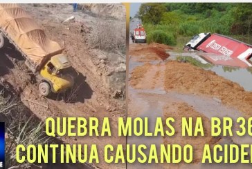 👉🚨🚦📢🚧😡🚧🚛🚚🚒🚑Caiu caminhão 🚚 😔 dentro da lagoa na BR 365. 🚛 🚚