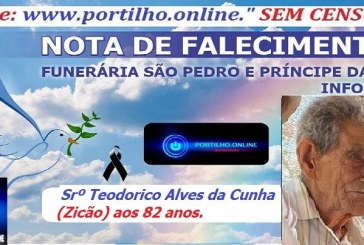 👉 ⚰🕯😔😪👉😱😭 😪⚰🕯😪👉LUTO…⚰😔🕯😪😭 NOTA DE FALECIMENTO …FUNERÁRIA SAO PEDRO E PRÍNCIPE DA 🕊PAZ🕊 🕊 … INFORMA… Faleceu em Patrocínio-MG o Srº Teodorico Alves da Cunha (Zicão) aos 82 anos.